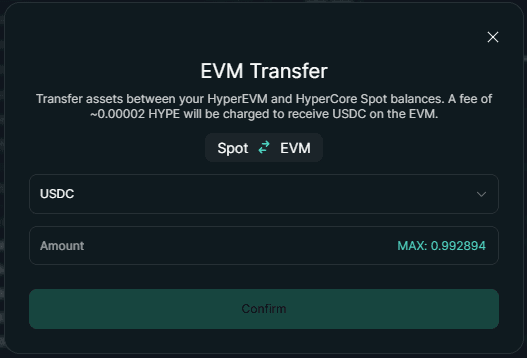 Hyperliquid: EVM deposit flow